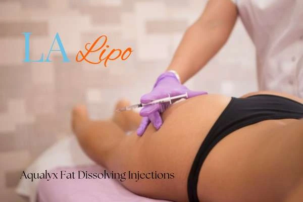 Woman having fat dissolving injections Harpenden on thighs